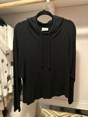 Chaser - Black Hooded Knit Pullover